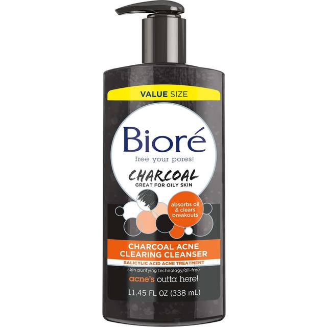 BiorÃ© Charcoal Facial Acne Cleanser, Normal to Oily Skin, 1% Salicylic Acid, 11.45 fl oz
