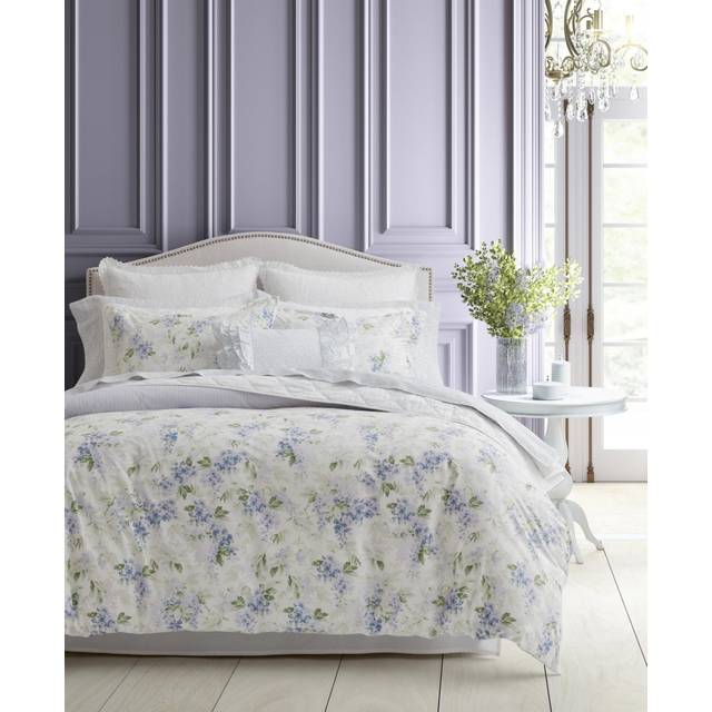 Laura Ashley- King Duvet Cover Set, Plush Velvet Bedding Set, Designer Home Decor (Wisteria Lavender, King)