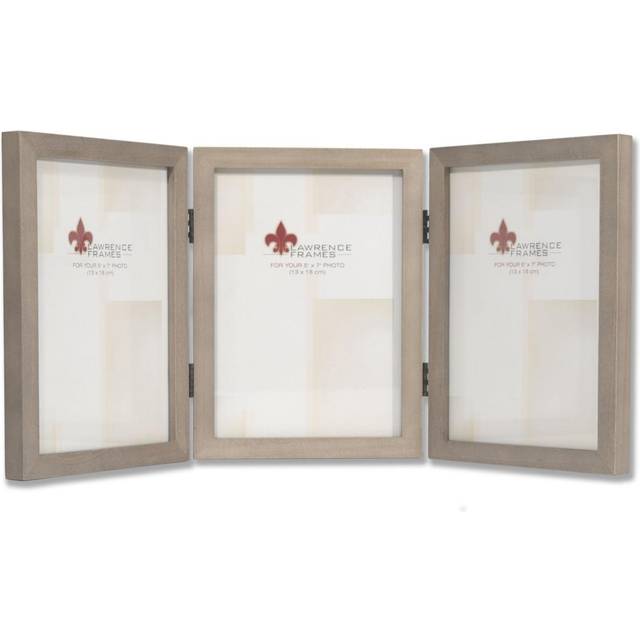 Lawrence Frames 5x7 Hinged Triple Gray Wood Gallery Collection Picture