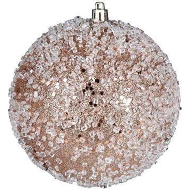 Vickerman N190480D 8 in. Glitter Hail Ball Ornament, Cafe Latte