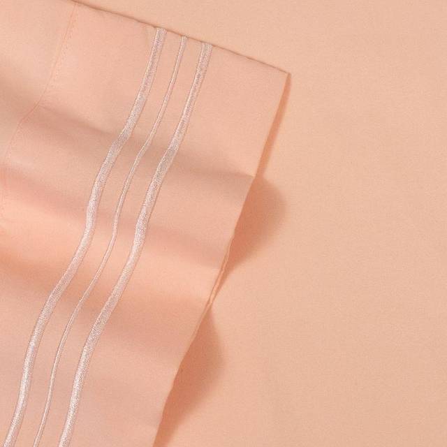 Sweet Home collection 6 Piece Bed Sheets 1500 Thread count Fine Microfiber Deep Pocket Set-Extra Pillow cases  Value  King  Peach