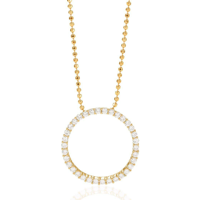 Biella Grande Halsband | Guld | Vita Zirkoner