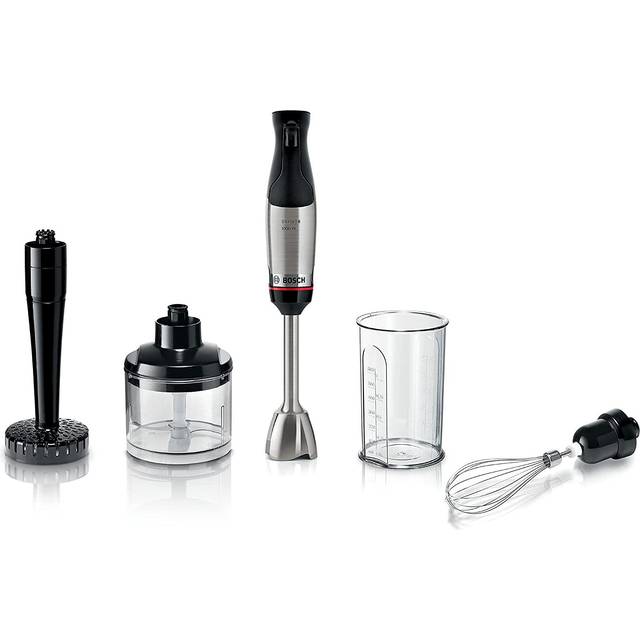 Bosch Haushalt ErgoMaster Serie 6 Stavmixer 1000 W med mätglas, med Shaker, Multifunktion, Visp, BPA-fri Rostfritt stål, Svart
