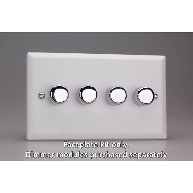 Varilight Wyd4.cw Urban Chalk White 4 Gang Dimmer Plate Only + Dimmer Knobs