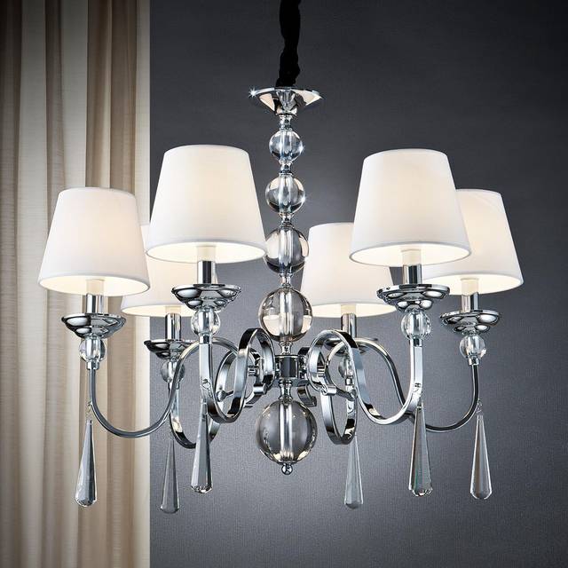 Schuller 520783 Mercury II 6 Light Chandelier Chrome Clear