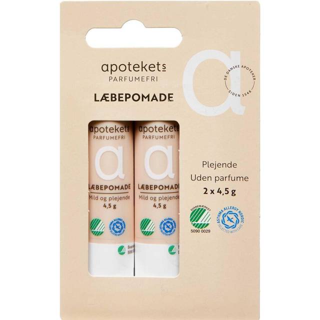 Apotekets Parfumefri Læbepomade 2 stk. á 4,5