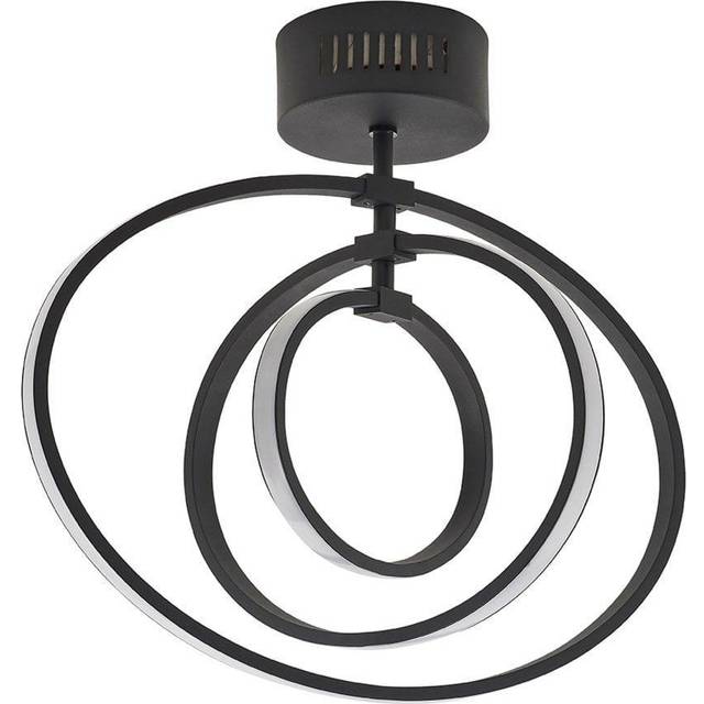 Avali 1 Light Semi Flush Ceiling Light - Black