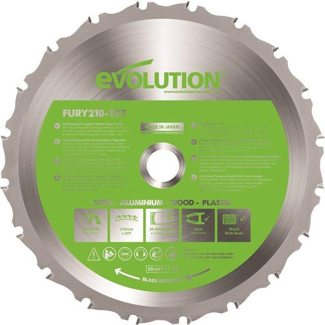 Evolution - 210mm Multi-Material Cutting 20 Tooth Tungsten Carbide Tipped Blade