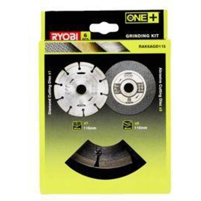 Ryobi Rak6Agd115 Angle Grinder 115Mm Cutting Kit (6-Piece) - One Colour