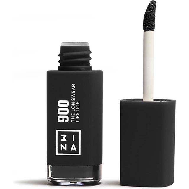 3INA MAKEUP – The Longwear läppstift 900 – svart läppstift – matt läppstift med hyaluronsyra – långvarigt högpigmenterat flytande läppstift – veganskt – krispfritt
