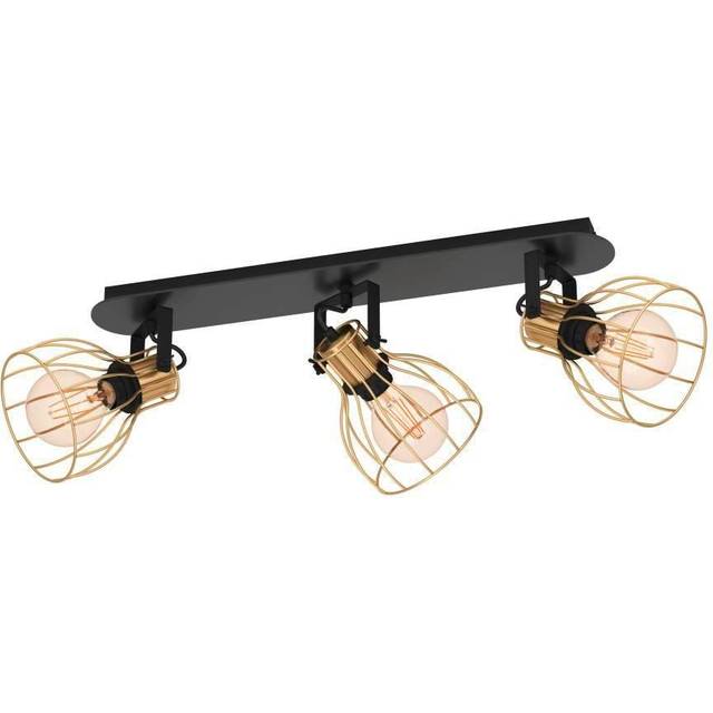 EGLO Sambatello Industrial 3 Light Spotlight - Black