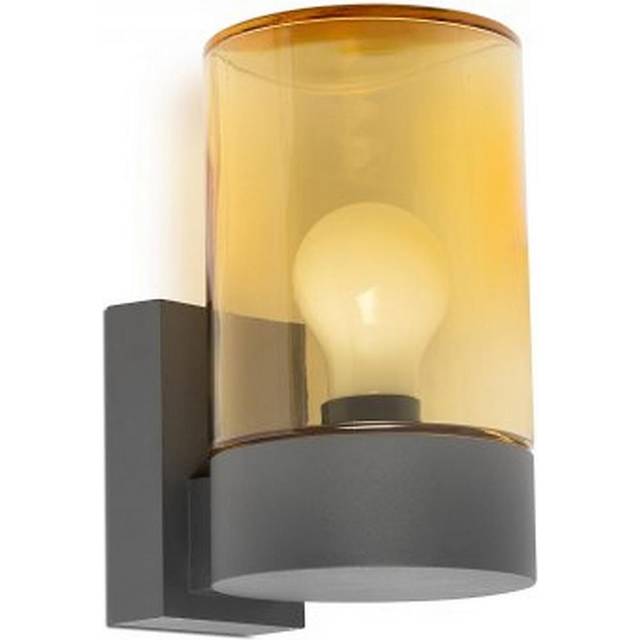 Faro Kila Dark Grey Wall Lantern Lamp Amber 2700K IP65