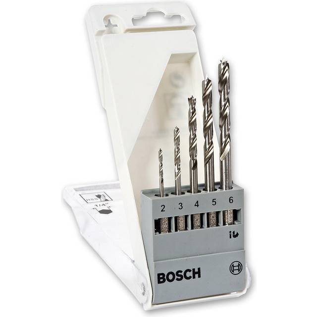 Bosch 5 Piece Brad Point Drill Bit Set (Hex Shank)
