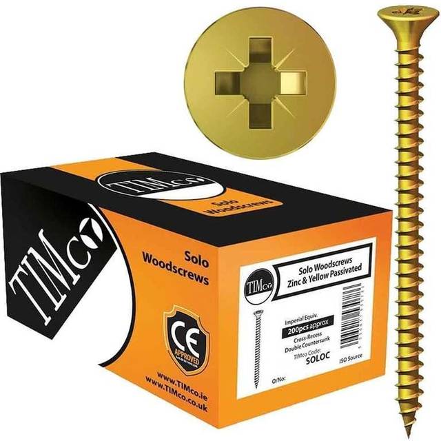 TIMCO Solo Chipboard & Woodscrews Pz Double Countersunk Yellow - 4003- you get 8