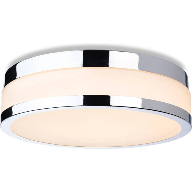 Firstlight Marnie LED Flush Ceiling Light 18W Warm White in Chrome and Opal Glass