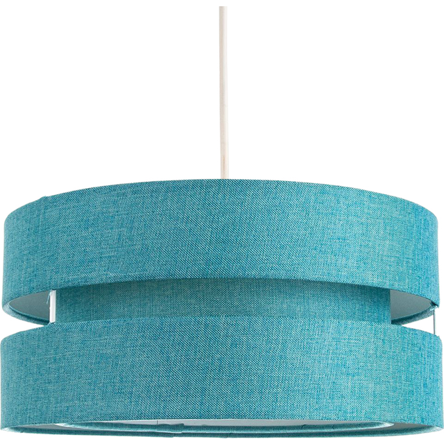 Contemporary Quality Linen Fabric Triple Tier Ceiling Pendant Light Shade - Teal - 10 inches
