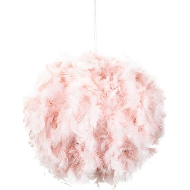 Eye-Catching and Designer Small Pink Feather Decorated Pendant Lighting Shade, Pink
