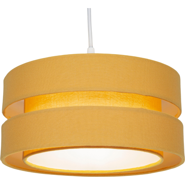 Contemporary Quality Linen Fabric Triple Tier Ceiling Pendant Light Shade - Mustard - 10 inches