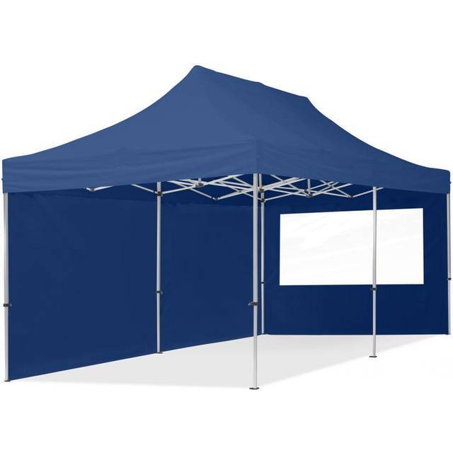 TOOLPORT 3x6m PES 700 Pop up gazebo ECONOMY Aluminium 32 mm, incl. Sidewalls with Panorama Windows, dark blue - (59019)