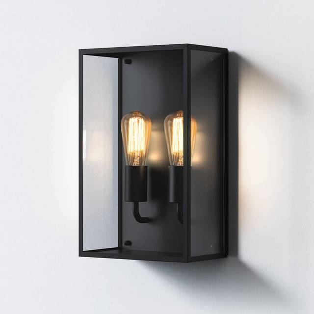 Astro Messina Twin Textured Black Wall Light