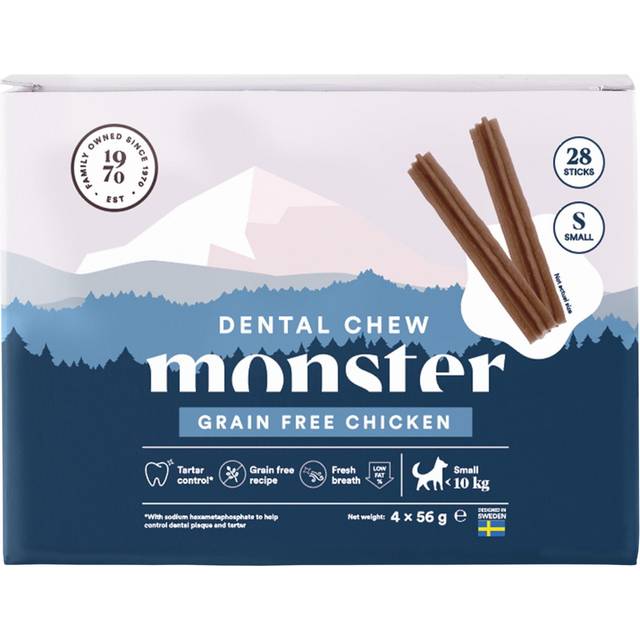 Monster Pet Food Dog Dental Chew Grain Free Chicken Small Month 28 pcs 224 g