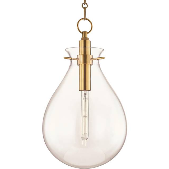 Ivy 1 Light Medium Pendant Brass, Glass
