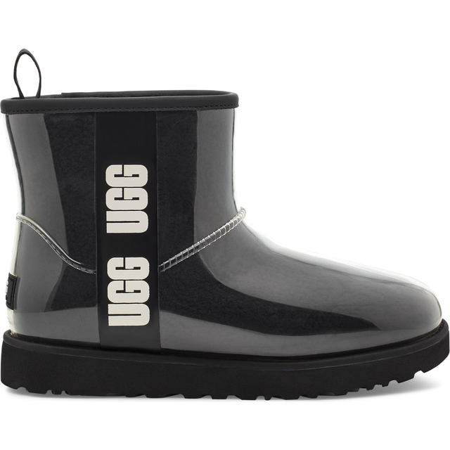(WMNS) UGG Classic Clear Mini Large LOGO Fleece Lined Black - BLACK - 5