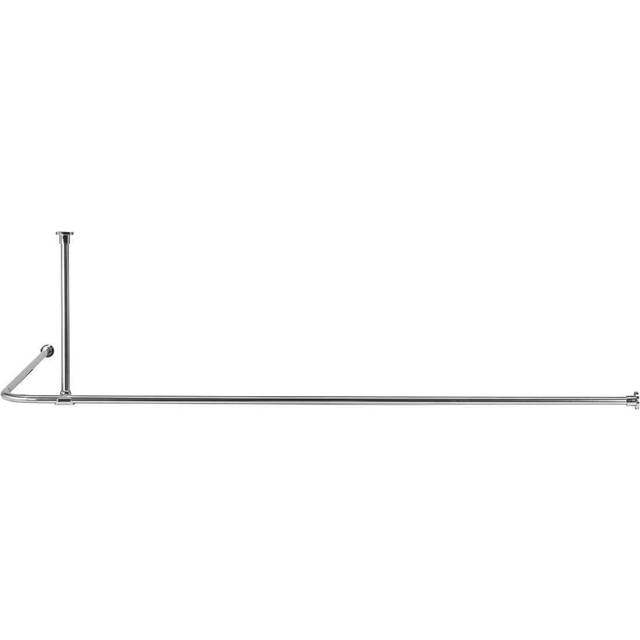 Croydex - L-Shaped Premier Shower Curtain Rod, Stainless Steel Shower Rail