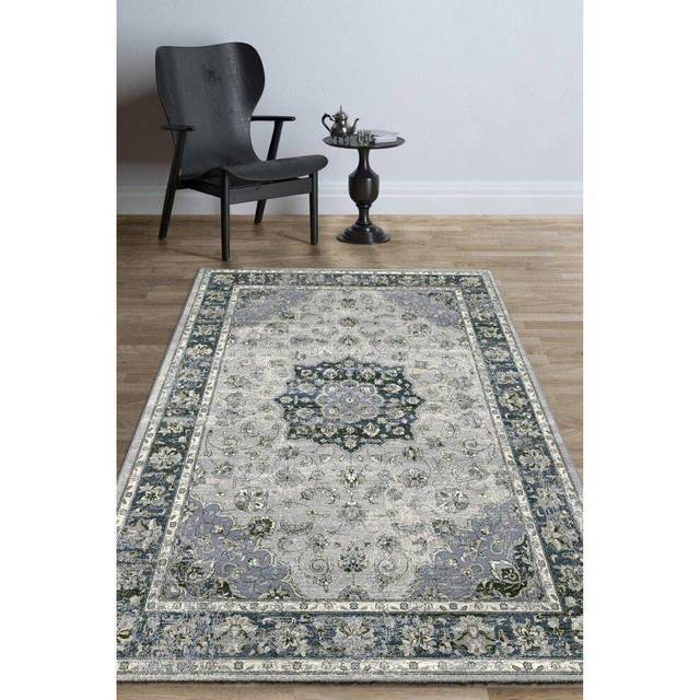 Mastercraft 057-0559/9686 Da Vinci Rug - Blue - 67x230cmrunner In Grey