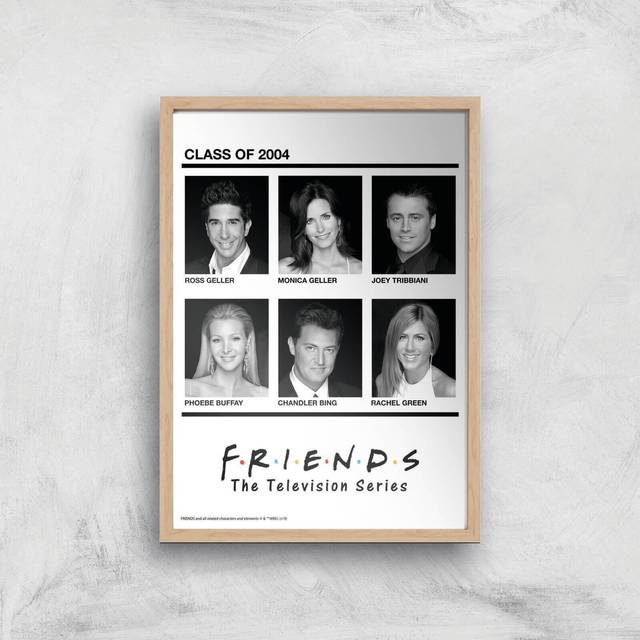 Friends Class Of 2004 Giclee Art Print - A3 - Wooden Frame