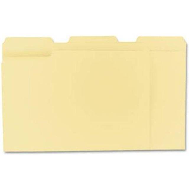 Universal 12113 File Folders- 1/3 Cut Assorted- One-Ply Top Tab- Letter- Manila- 100/Box