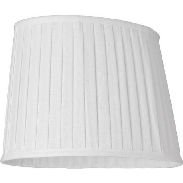 Linne Plisserad Lampskärm Oval 32cm Vit