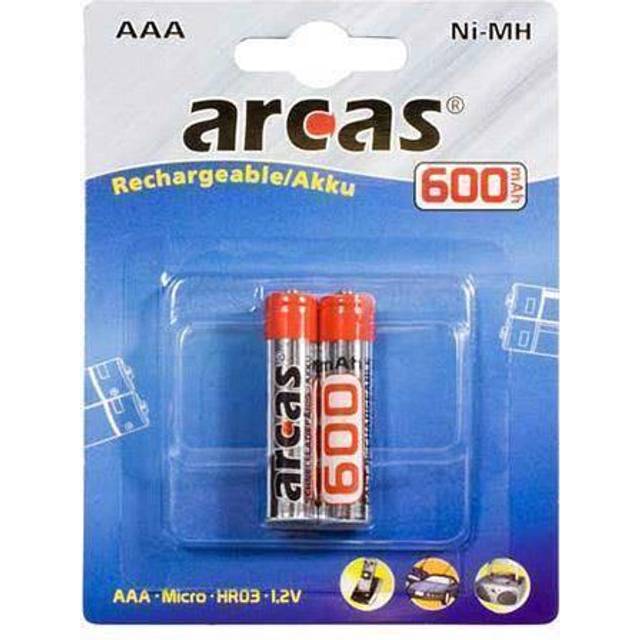 Arcas LR03 AAA Genopladelige batterier 600 mAh (2 stk) - Bedste genopladelige batterier - Techii.dk