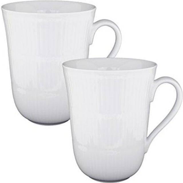 White Fluted Mugg 33cl 2-pack