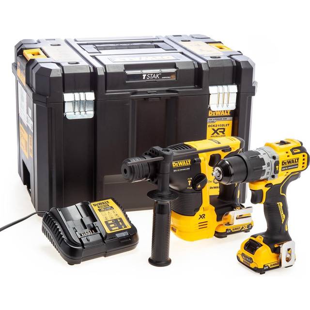 Dewalt dck2102l2t 12v xr brushless twin kit 2 x 3.0ah battery charger & kit box