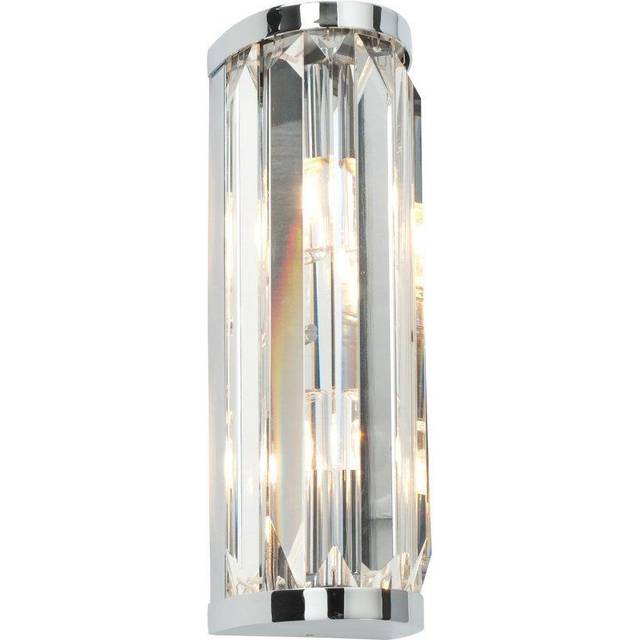 Saxby 39629 Crystal Double Bathroom Chrome and Glass Wall Light