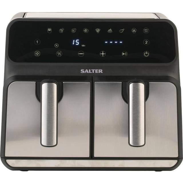 SALTER 5196 7.4L Dual Air Fryer Pro - Black & Stainless Steel, Stainless Steel