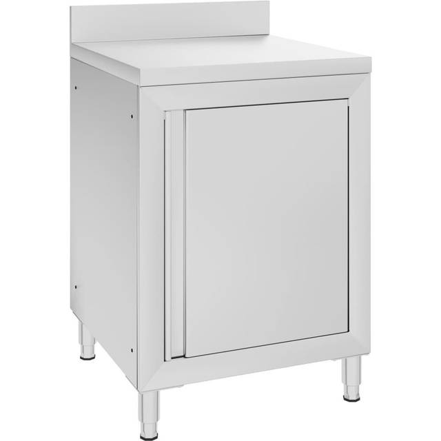 vidaXL Commercial Work Table with Cabinet 60x60x96 cm Stainless Steel