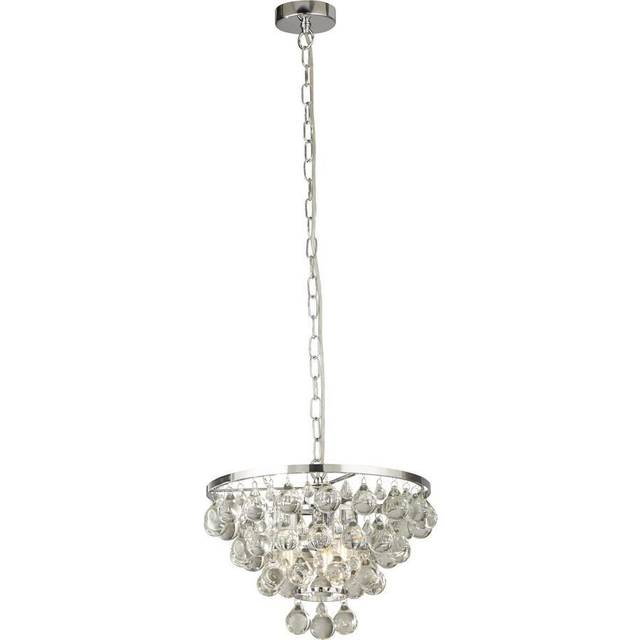 Searchlight 96344CC Michelle 4 Light Round Chrome Pendant Rain Drop Gl