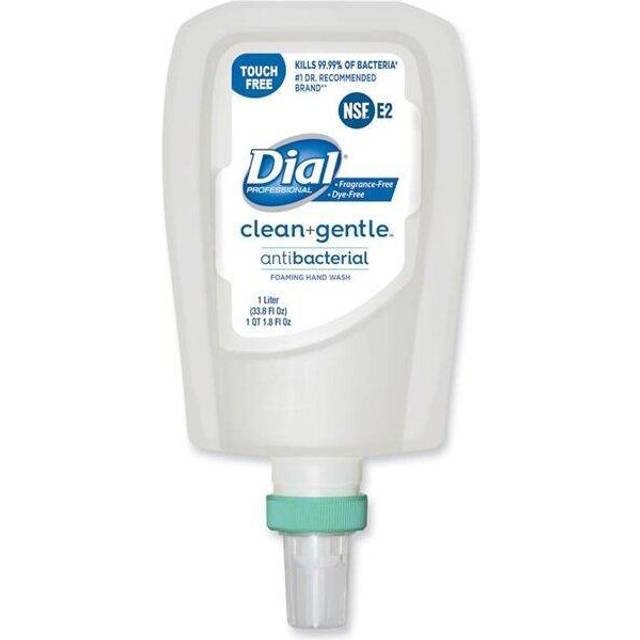 Dial Professional 32106CT 1 Liter Clean Plus Gentle Antibacterial Foaming Hand Wash Refill for Fit Touch Free Dispenser, Clear - 3 Count