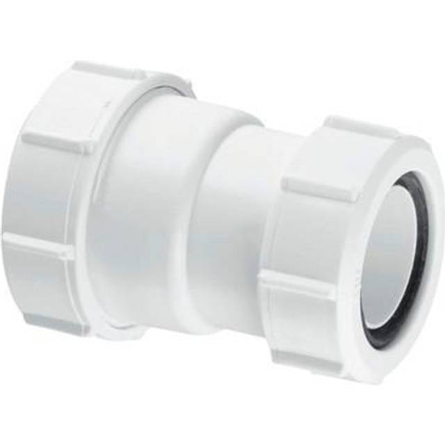 McAlpine Multifit ST28M Reducing Connector - 1 1/2 inch x 1 1/4 inch White Plastic Polypropylene