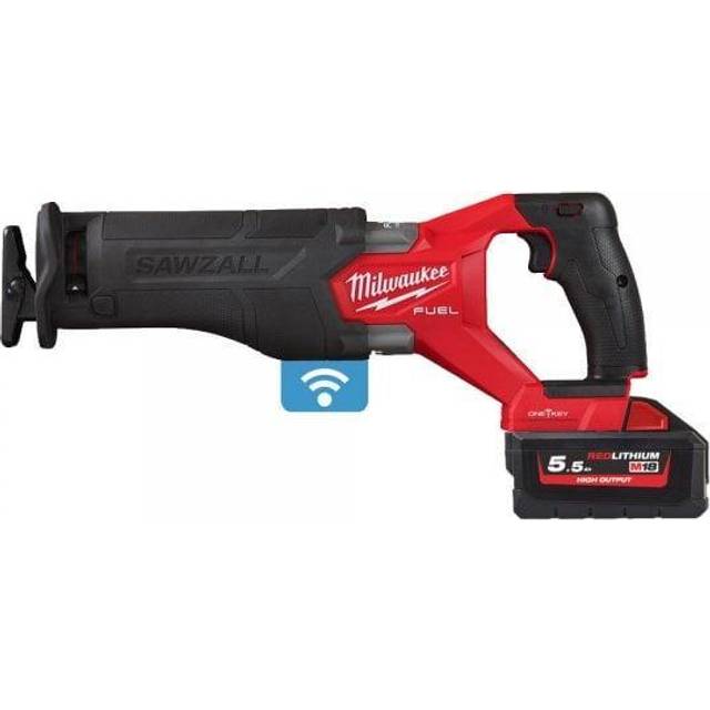 Milwaukee M18ONEFSZ-552X M18 FUEL One-Key 18V Sawzall Reciprocating Saw Kit - 2x 5.5Ah Batteries Charger and Case