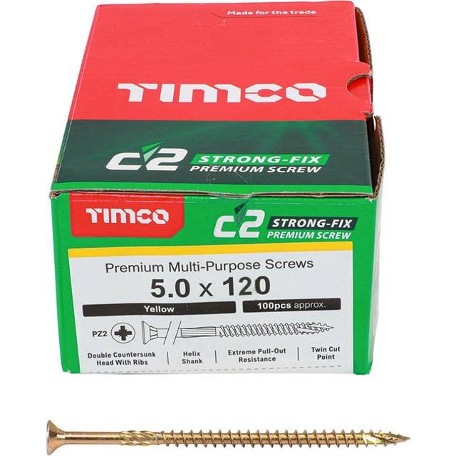 5.0 x 120mm Classic C2 Wood Screw Box Qty 100 - Timco