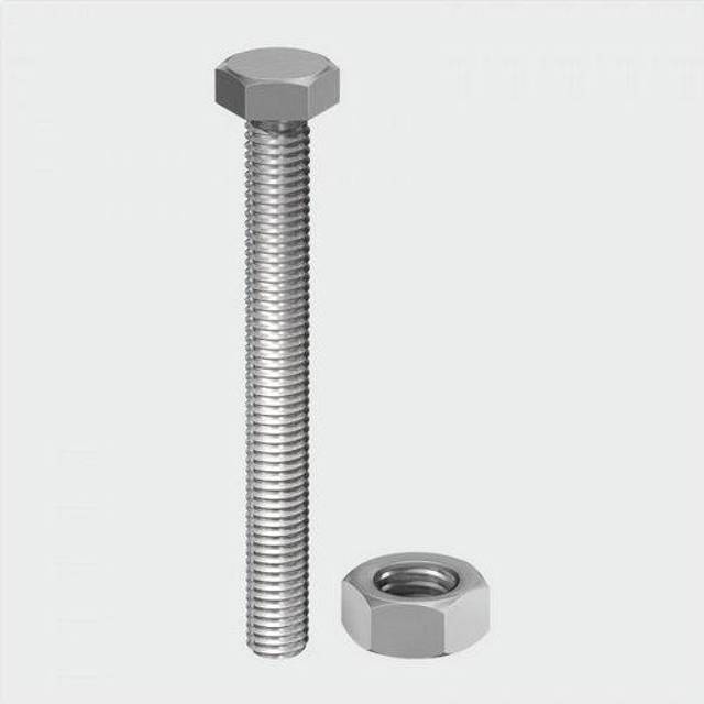 Hexagon Set Screw and Nuts Stainless Steel M6 16mm Pack of 8