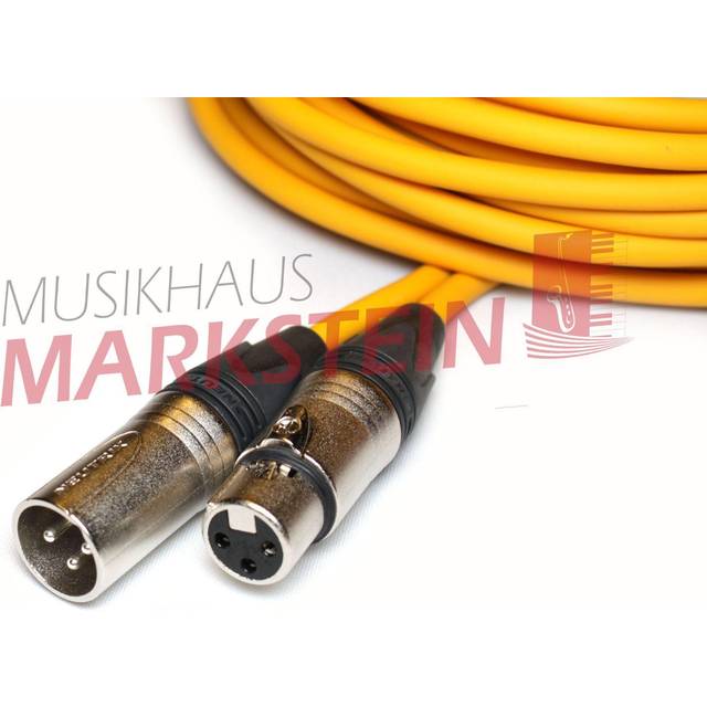 Mikrofonkabel Neutrik XLR male/female, 5 Meter gelb