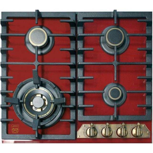 Kaiser Empire 4 Burner 58cm Turbo Gas Hob - Bordeaux Red