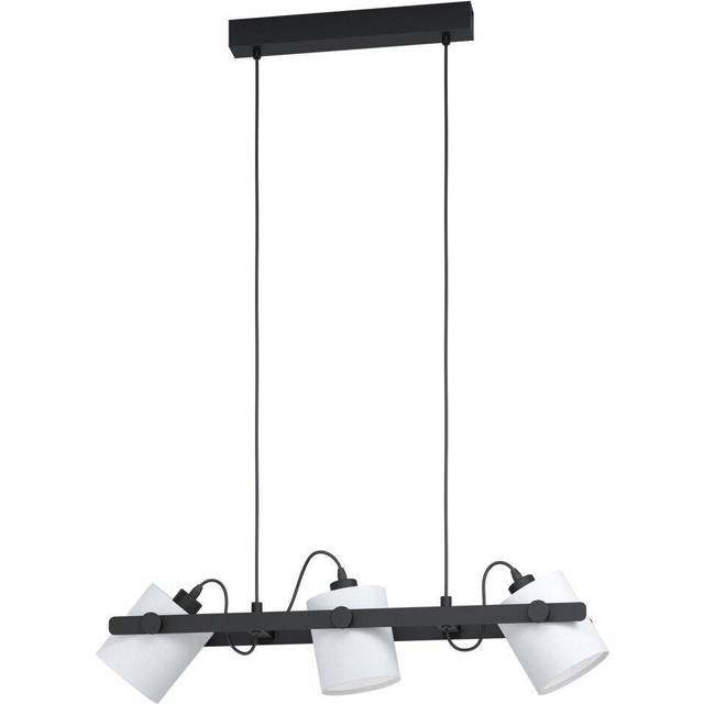 Hanging Ceiling Pendant Light Black White Adjustable Spots 3 Bulb Kitchen Lamp