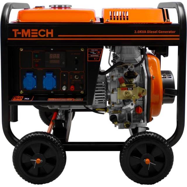 T-mech 2Kva Portable Diesel Generator Open Frame, Black