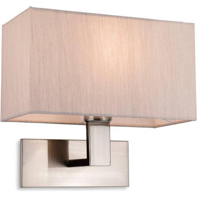 Firstlight Raffles Contemporary Style Wall Light Oyster and Brushed Steel