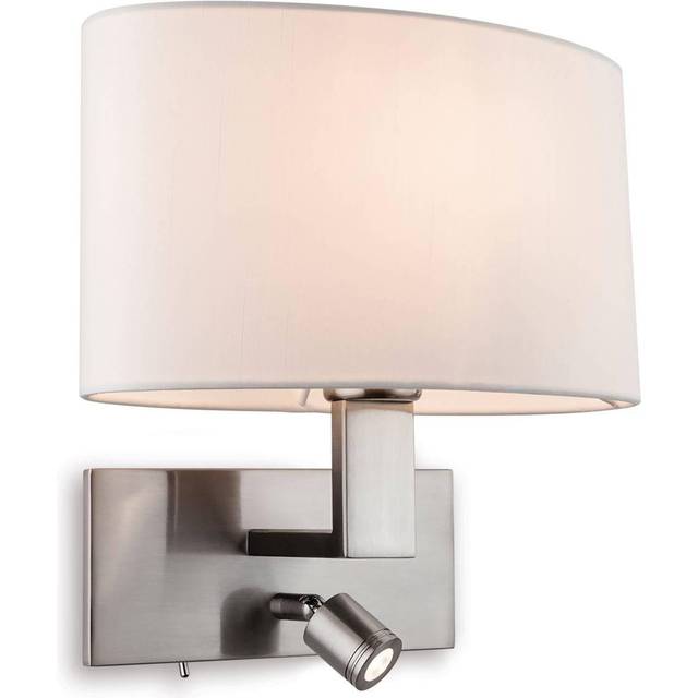 Firstlight Webster Contemporary Style LED 2-Light Wall Light 1W Warm White Cream and Brushed Steel